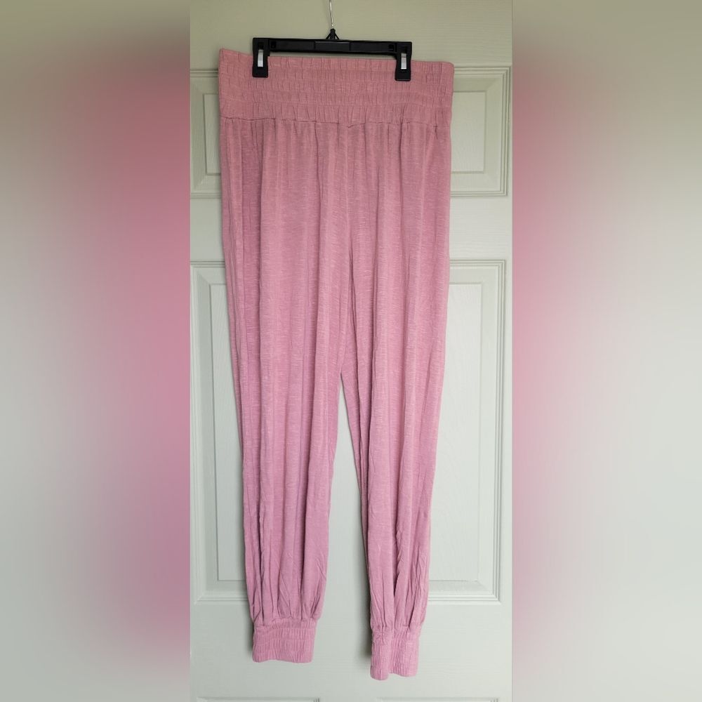 Rewash Cozy Soft Pink Wide Leg Jogger Style Pants Athleisure Size L